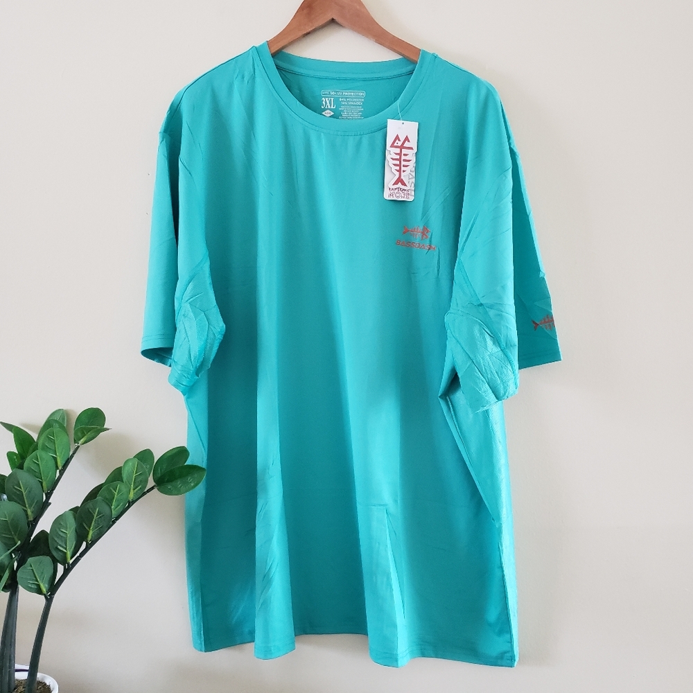 BASSDASH NWT Men’s UPF 50+ Sun Protection Fishing  Short Sleeve UV T-Shirt - 3XL